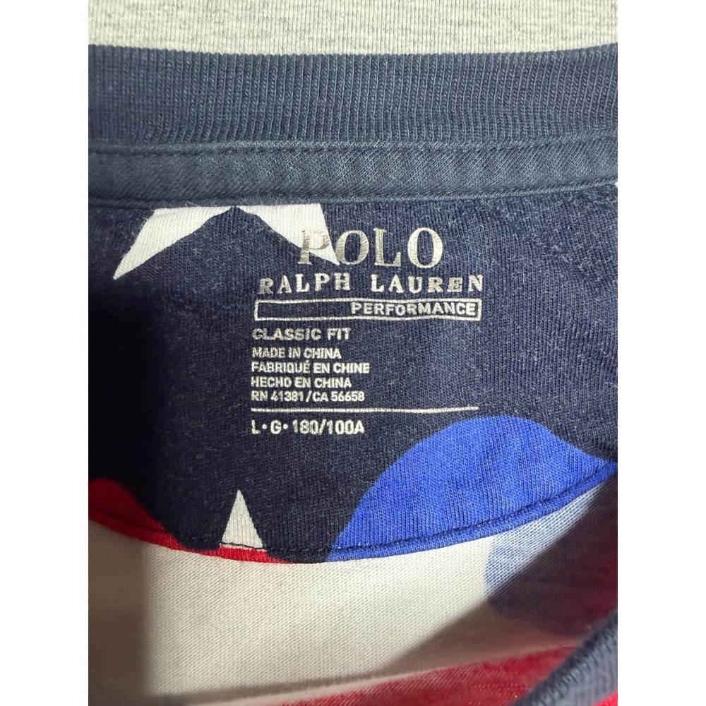 Polo Ralph Lauren Mens Performance Flag Camo T-Shirt Red White Blue Stars Large - Picture 5 of 9